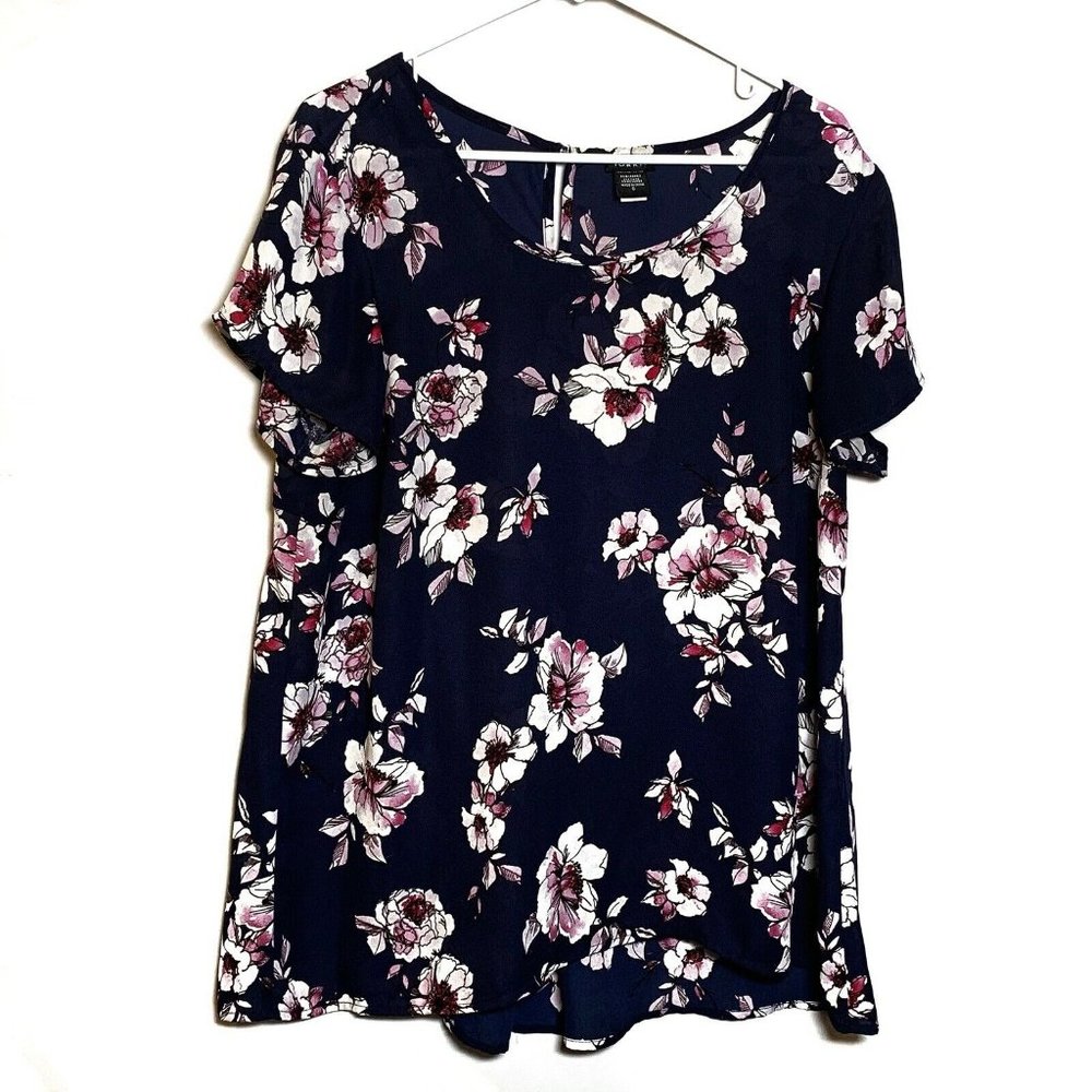 TORRID Women’s Sheer Floral Print High Low Top Blouse Plus Size 0